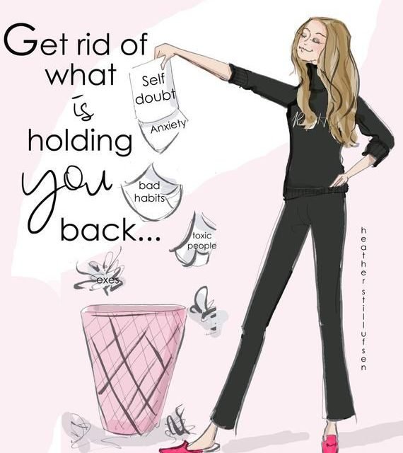 Get Ride of What is Holding YOU Back – Heather Stillufsen Holiday – Fashion Illustration – Art for Women – Quotes for Women  –
