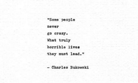 Charles Bukowski Hand Typed Poetry Quote “Some people never go crazy.” Vintage Typewriter Letterpress Print Literature Quotes
