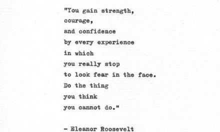 Eleanor Roosevelt Hand Typed Quote ‘Look Fear In The Face’ Vintage Typewriter Inspirational Quote Motivational Print First Lady Quote
