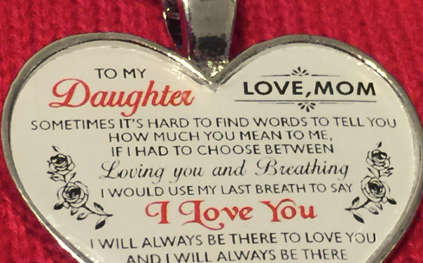 Mom To Daughter Heart Necklace!