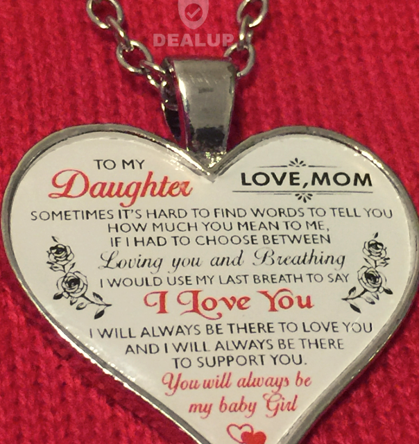 Mom To Daughter Heart Necklace!