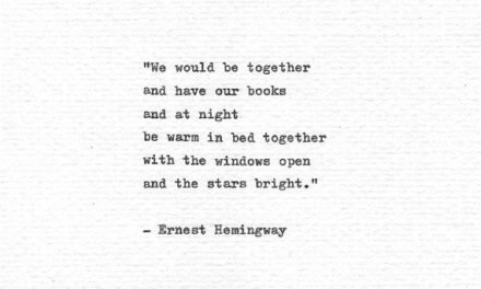 Ernest Hemingway Letterpress Quote ‘We would be together’, Romance Print, Hand Typed Art, Love Quote, Star Print