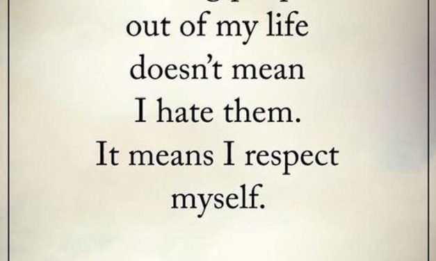 It means I respect myself