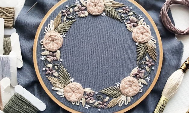 Woven Rose Border Embroidery Pattern (PDF)