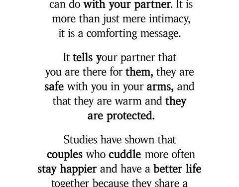 Cuddling is one of the closest and most romantic things you can do with your par…