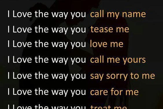 I love you
