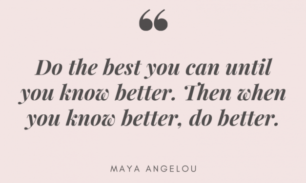 Do the best you can until you know better. Then when you know better, do better. – Maya Angelou Quote 394 | Ave Mateiu
