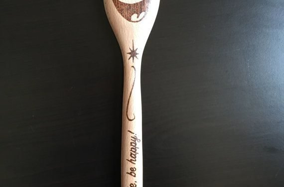 Valentines Day Happy Face Engraved Wooden Spoon, Personalized Gift for Student, Gift for Cheerful Person, Emoji Smiley Face, Galentines Gift