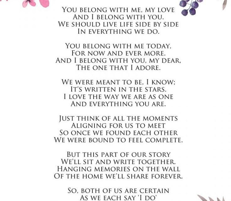 Quotes about Wedding : you belong with me – a wedding poem by Ms Moem Ms Moem www.msmoem.com