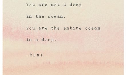 Rumi quote print, you are not a drop in the ocean, you are the entire ocean in a drop, Rumi poetry art, watercolor quote, gifts for her