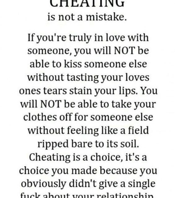 Cheating is not a mistake