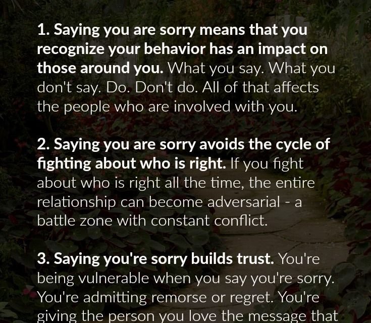 Three Vital Reasons To Say “I’m Sorry”: A Simple Way to Improve Your Marriage