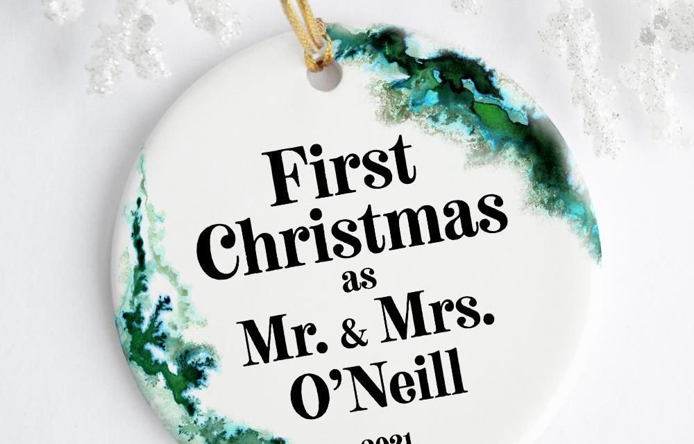 Personalized First Christmas as Mr. and Mrs. Ornament